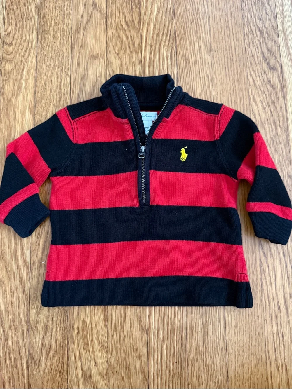 Ralph Lauren preppy stripe boys zip sweater 9 months